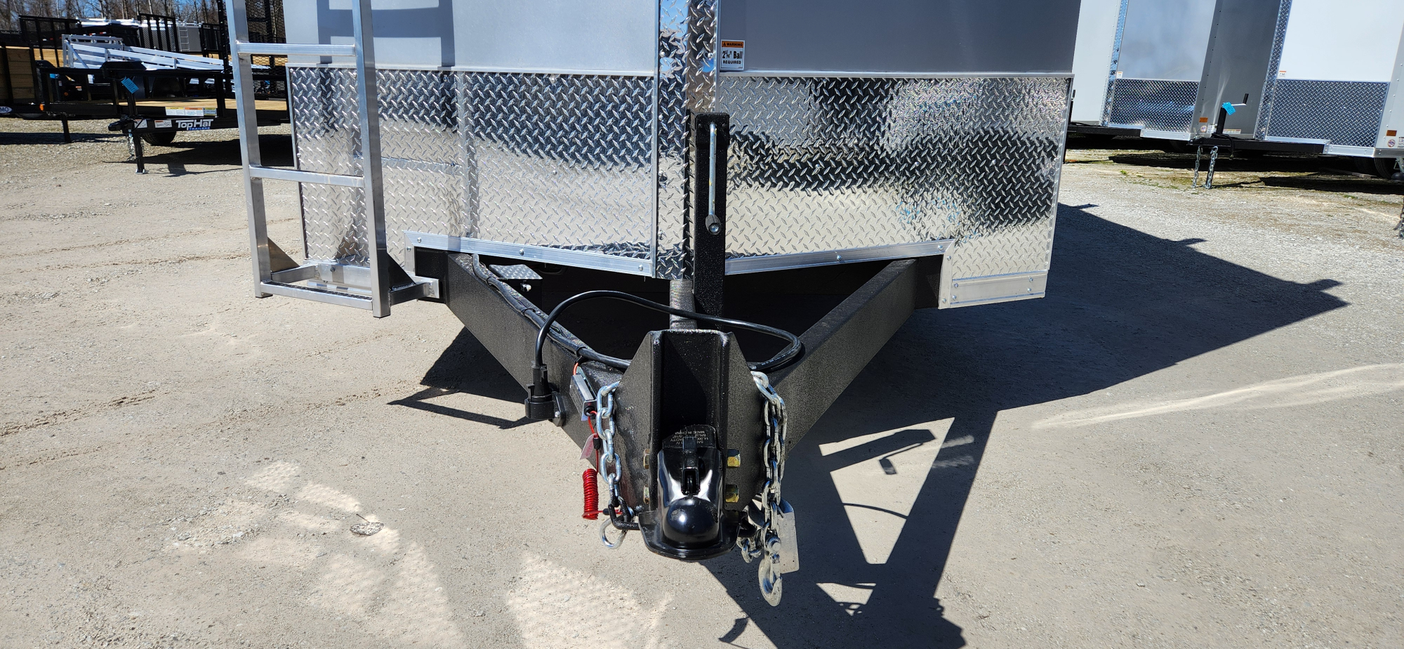 DarkHorse 7X14 Wedge Nose Tandem Axle Steel Contractor Cargo Trailer with Double Rear Doors, 12" Extra Height - 2500 Series - Silver
